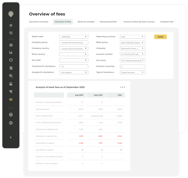 Automate bank fee controlling