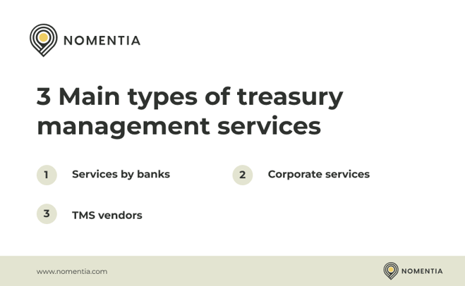 3 main types of treasury management services