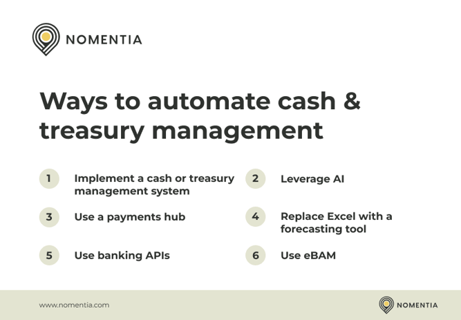 Ways to automate cash & treasury management